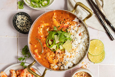 Creamy Red Coconut Shrimp Curry - Beleaf Vegan