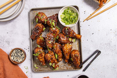 Sweet and Spicy Gochujang Drumsticks - Beleaf Vegan