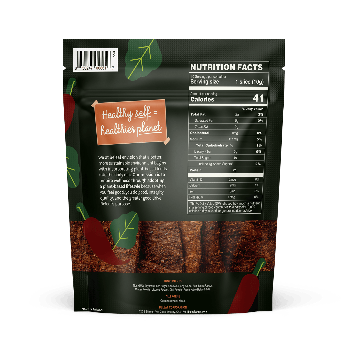 Beleaf Plant - based Spicy Jerky, 3.5 Ounce - Beleaf Vegan