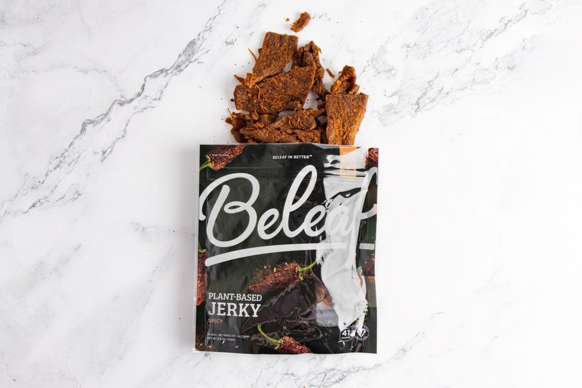 Beleaf Plant - based Spicy Jerky, 3.5 Ounce - Beleaf Vegan