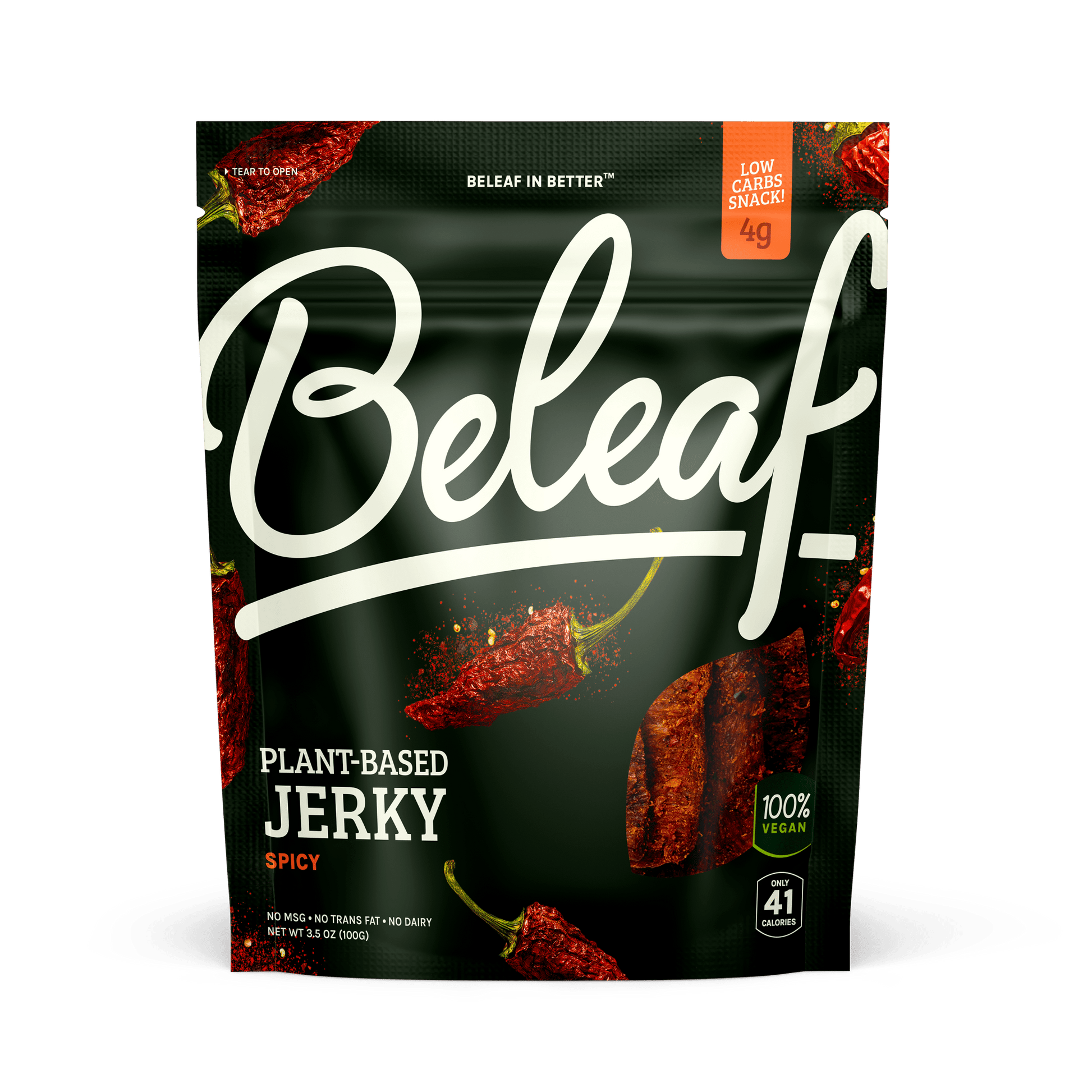 Beleaf Plant-based Spicy Jerky, 3.5 Ounce