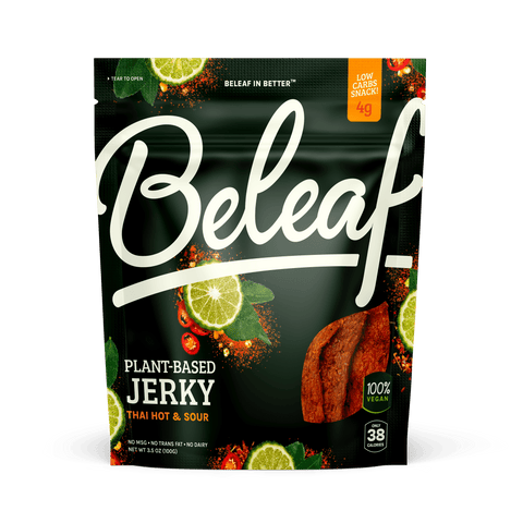 Beleaf Plant-based Thai Hot & Sour Jerky, 3.5 Ounce